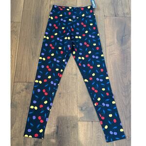 Modcloth Keeping it Cardio Cherry Bomb Graphic Fun Print Leggings Women's XS NWT